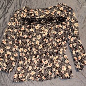 Lily Rose Black and Cream Floral Blouse